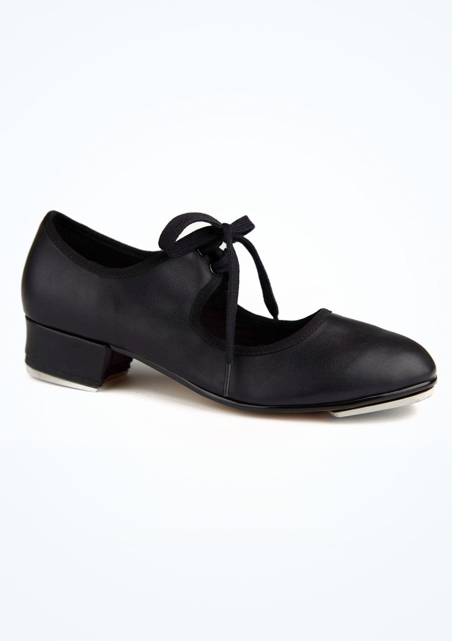 Alegra Black Basic Tie Front Tap Shoe