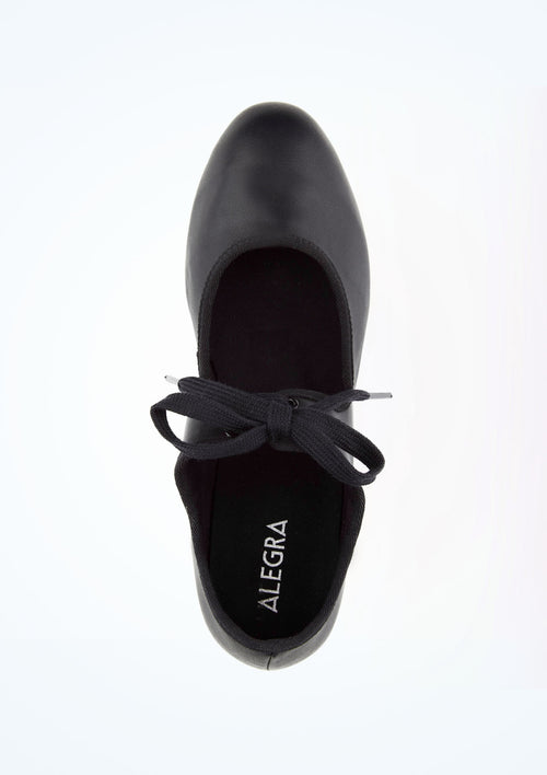 Alegra Black Basic Tie Front Tap Shoe
